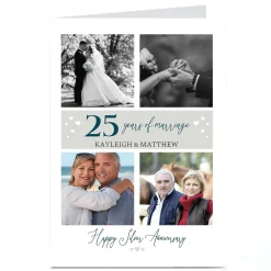 Discount Photo 25th Anniversary Card - 25 Years Of Marriage Anniversary|Photo