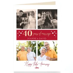 Card Factory Photo 40th Anniversary Card - Happy Ruby Anniversary