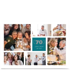 Card Factory Photo 70th Birthday Card - Great on You, Editable Age