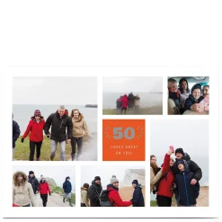 Card Factory Photo 50th Birthday Card - Looks Great On You, Editable Age