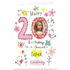 Card Factory Photo 20th Birthday Card - To A Fantastic Sister