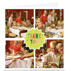 Hot Photo Thank You Card - 4 Photos Square Premium Square|Thank You