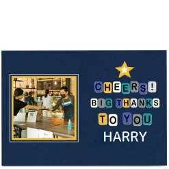 Card Factory Photo Thank You Card - Cheers! Big Thanks To You