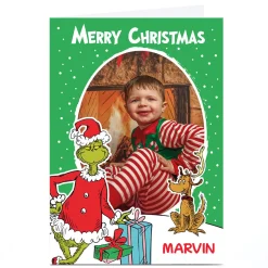 Card Factory Photo The Grinch Christmas Card - Grinch and Max, Any Name