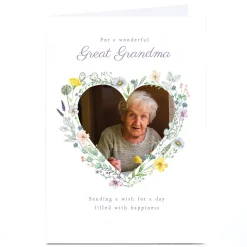 Hot Photo Upload Card - A Day Filled With Happiness, Great Grandma Photo