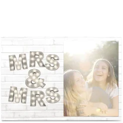 Clearance Photo Upload Card - Mrs & Mrs Lightbulb Letters Wedding|Photo