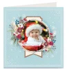 Card Factory Photo Upload Christmas Card - Blue Floral