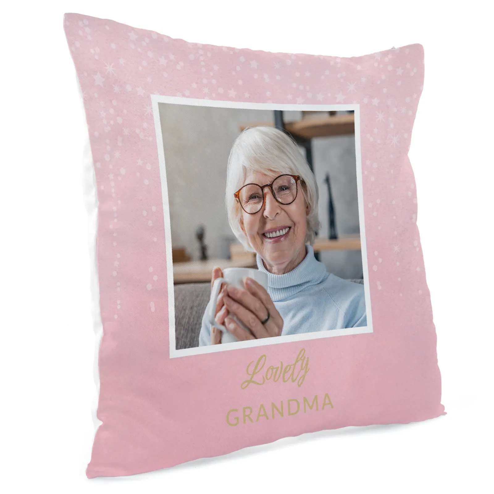 Card Factory Photo Upload Cushion - Lovely Pink, Any Name
