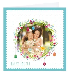 Card Factory Photo Upload Easter Card - Flowers & Eggs