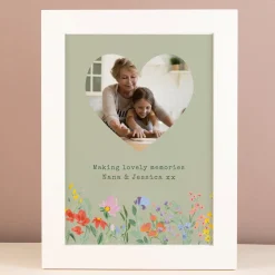 Card Factory Photo Upload Framed Heart Print - Wild Flowers