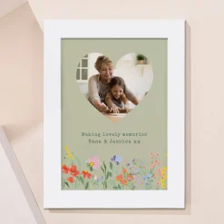 Card Factory Photo Upload Framed Heart Print - Wild Flowers