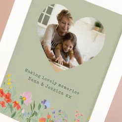 Card Factory Photo Upload Framed Heart Print - Wild Flowers