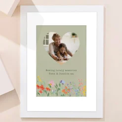 Card Factory Photo Upload Framed Heart Print - Wild Flowers