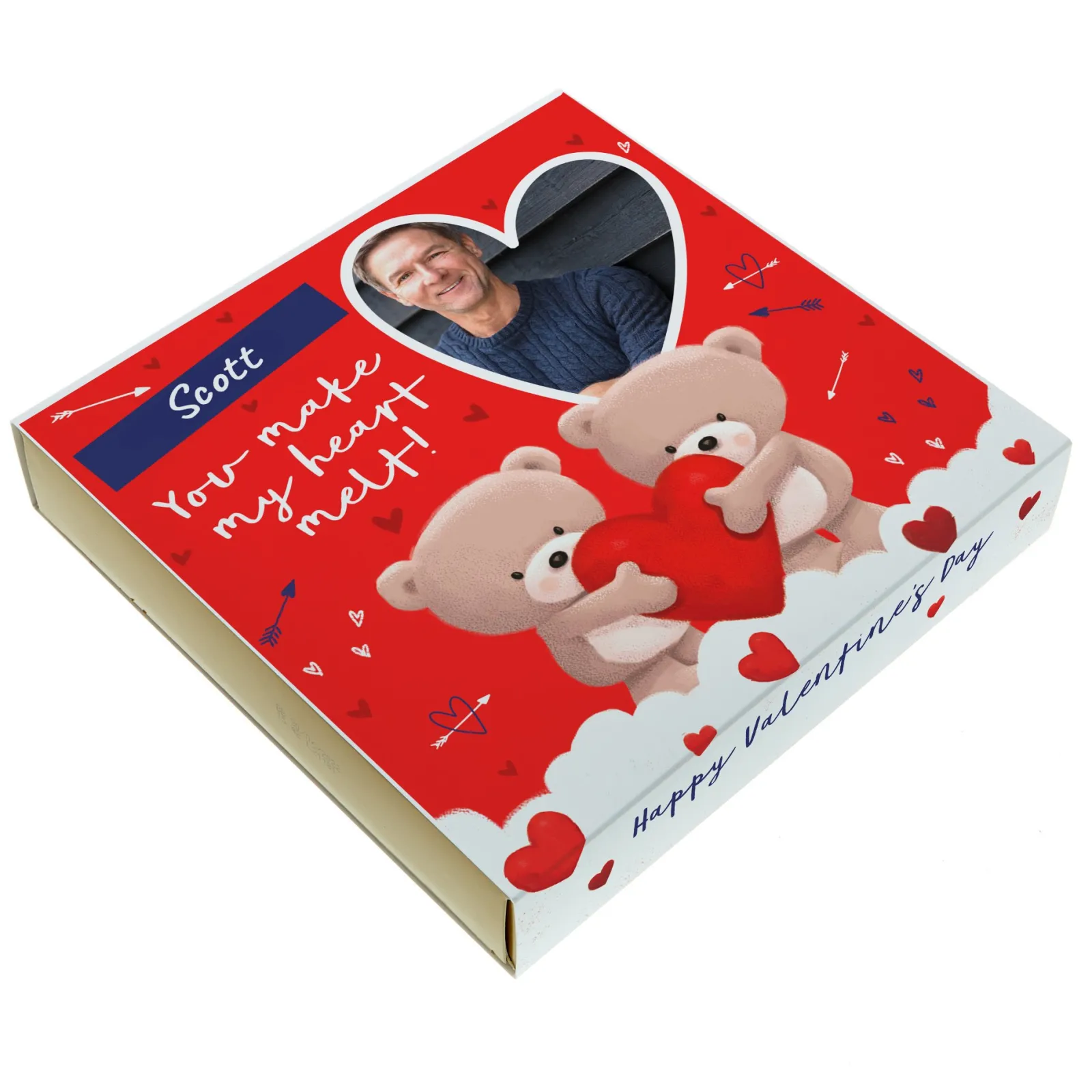 Card Factory Photo Upload Hugs Belgian Chocolates - Make My Heart Melt