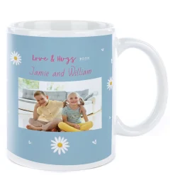 Card Factory Photo Upload Hugs Mother's Day Mug - Hugs with Flowers
