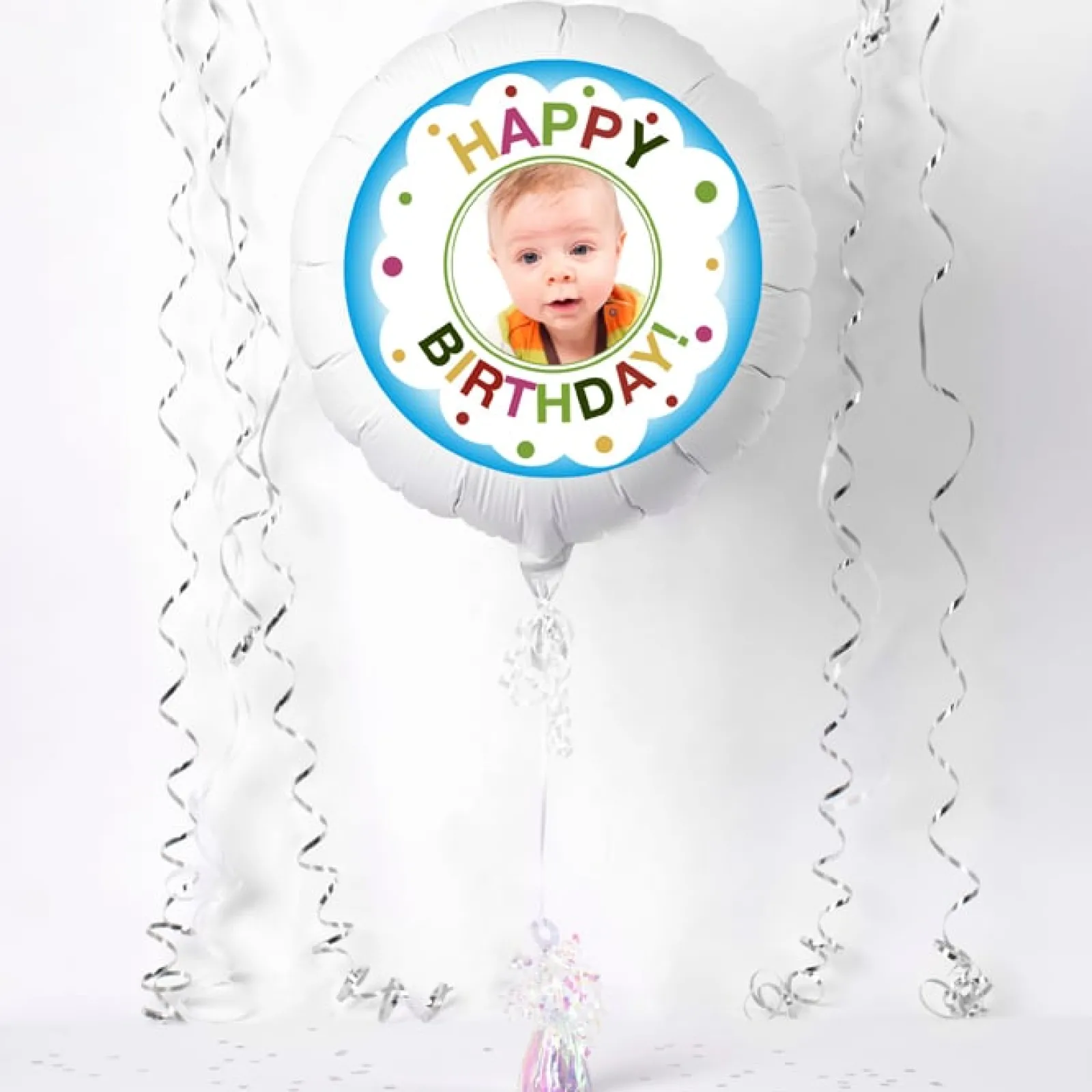 Clearance Photo Upload Large Helium Balloon - Happy Birthday, Dots Kids Personalised Party|Balloons For Kids