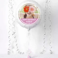 Kids Card Factory Photo Upload Large Helium Balloon - Happy Birthday, Pink