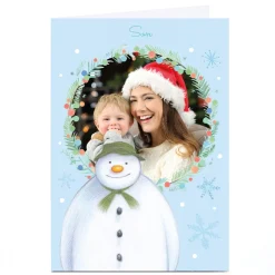 Card Factory Photo Upload Snowman Christmas Card - Son