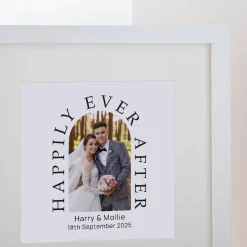 Card Factory Photo Upload Square Framed Wall Art Print - Happily Ever After