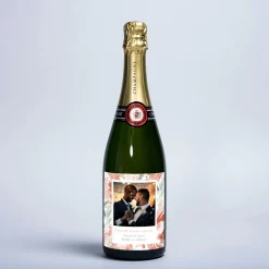 Sale Photo Upload with Message Floral Design Wedding Champagne - For The Happy Couple Photo Gifts|Wedding Gifts