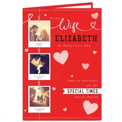Card Factory Photo Valentine's Card - Wife Polaroid