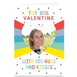 Online Photo Valentine's Day Card - Big Hugs and Kisses Photo