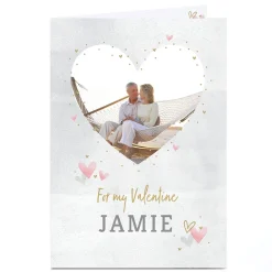 Card Factory Photo Valentine's Day Card - Watercolour Hearts