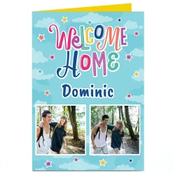Card Factory Photo Welcome Home Card - Stars & Clouds