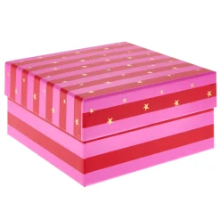Sale Pink & Red Stripes Christmas Gift Boxes - Set of 4 Kids Gift Wrap For Kids|Gift Wrap For Him
