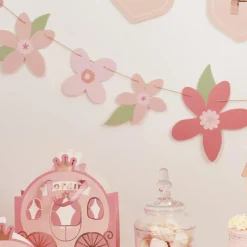 New Pink Flower Card Garland 2m Banners & Bunting|Birthday Party