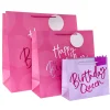 Kids Card Factory Pink Happy Birthday Gift Bags - Multipack of 3