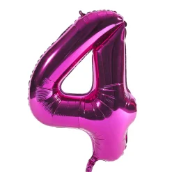 Card Factory Pink Number 4 Giant Foil Helium Balloon INFLATED