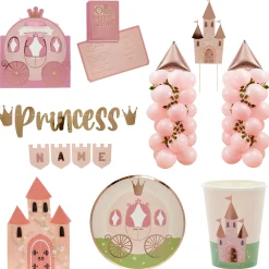 Online Pink Princess Party Tableware & decorations Bundle - 8 Guests Tableware|Birthday Party