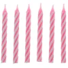 Clearance Pink Striped Birthday Candles - Pack of 24 Cake Candles|Birthday Party