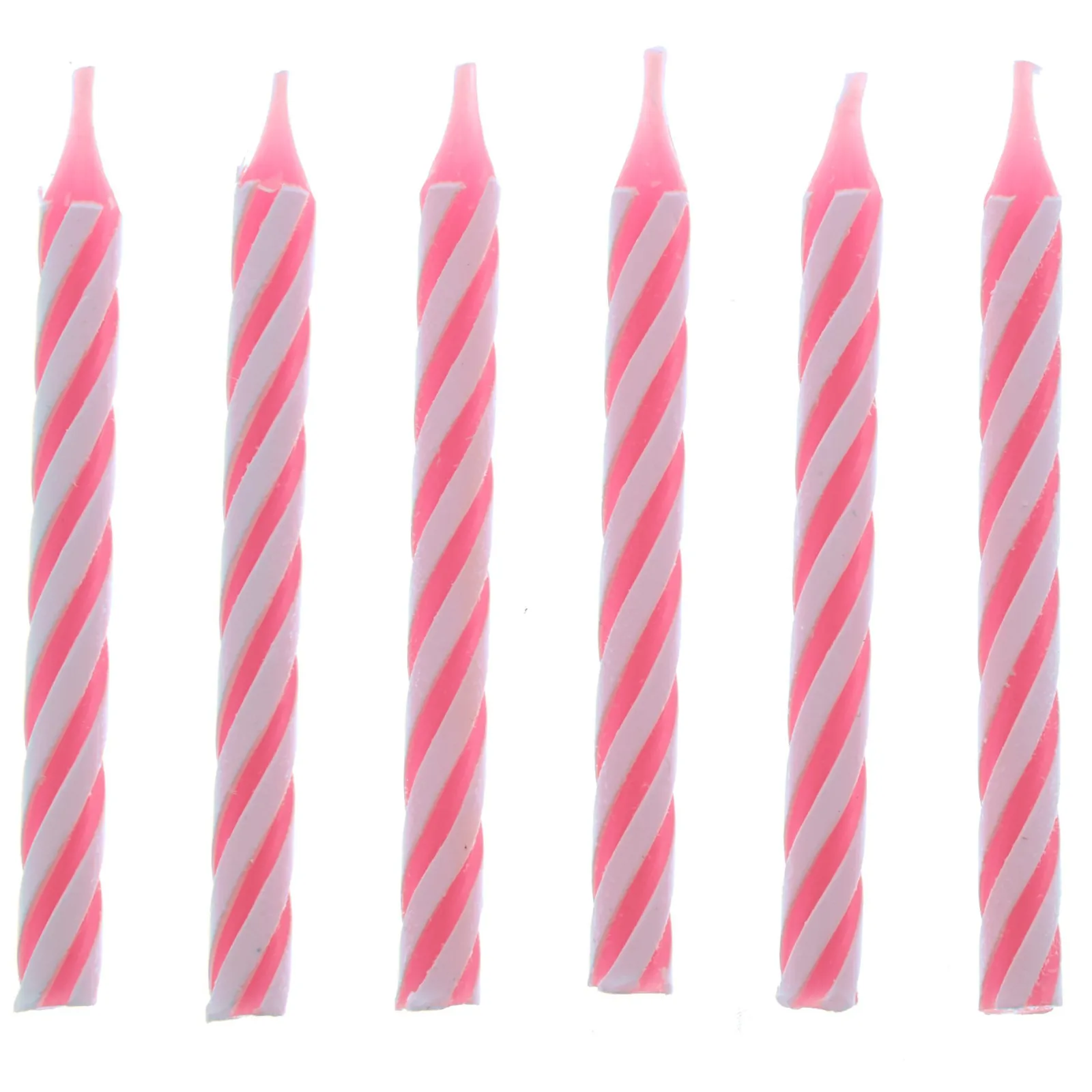 Clearance Pink Striped Birthday Candles - Pack of 24 Cake Candles|Birthday Party