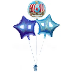 Kids Card Factory Pirates 5th Birthday Balloon Bouquet - DELIVERED INFLATED!