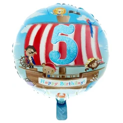 Kids Card Factory Pirates 5th Birthday Balloon Bouquet - DELIVERED INFLATED!