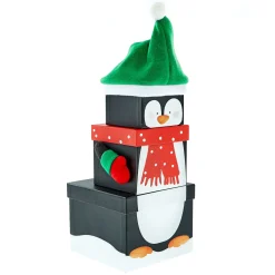 Kids Card Factory Plush Penguin Gift Boxes - Set Of 3