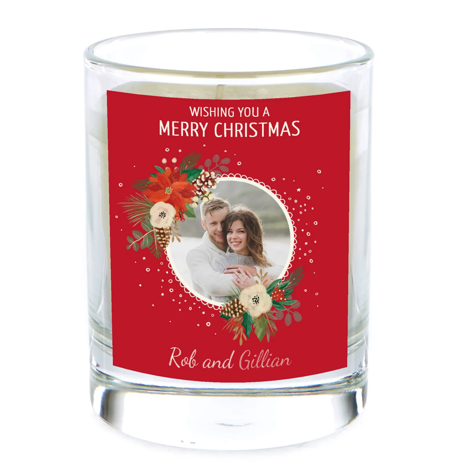 Best Pomegranate & Cashmere Scented Photo Christmas Candle - Red Wreath Scented Candles|Christmas Gifts