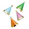Card Factory Premium Bright Party Hats with Pom Poms - Pack of 8