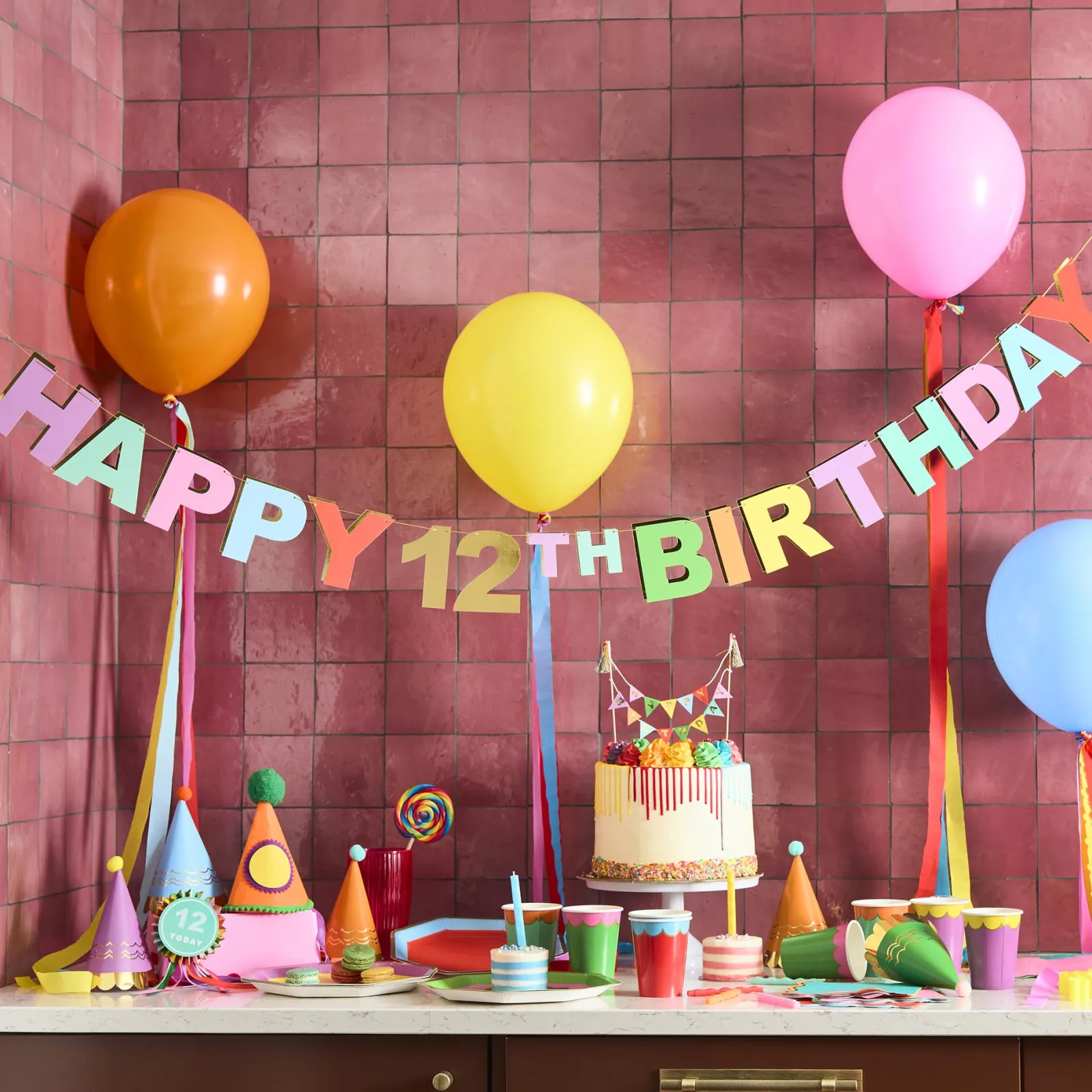 Clearance Premium Brights Happy Birthday Customisable Card Banner Banners & Bunting|Birthday Party