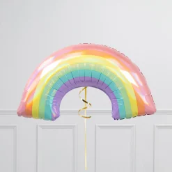 Kids Card Factory Rainbow Birthday Girl Supershape & Foil Balloon Package - Delivered Inflated!