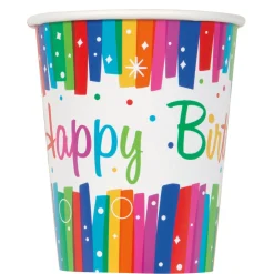 Card Factory Rainbow Ribbons Birthday Tableware & Decorations - 16 Guests