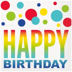 New Rainbow Spots Birthday Tableware & Decorations - 16 Guests Tableware|Birthday Party