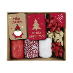 Best Recyclable Christmas Kraft Accessories Pack - 15 Pieces Kids Red Gift Wrap|Gift Wrap For Kids