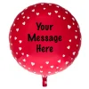 Card Factory Red & White Hearts Personalised 31-Inch Foil Helium Balloon