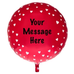 Card Factory Red & White Hearts Personalised 31-Inch Foil Helium Balloon
