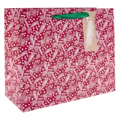 Best Red & White Pinecones Large Landscape Christmas Gift Bag Red Gift Wrap|Gift Wrap For Him