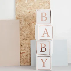 Outlet Rose Gold Baby Jumbo Blocks Gender Reveal Party|Baby Shower Party