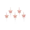 Card Factory Rose Gold Metallic Star Cake Candles - Pack of 5